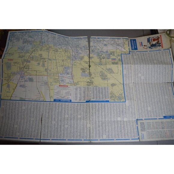 Vintage 1979 Exxon Houston Vicinity Road Map With Points Of Interest Highlighted - Picture 10 of 10